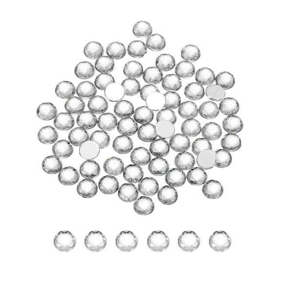 100Pcs Flat Back Round Rhinestones 8mm SS40 White Crystal Rhinestones