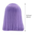 thumbnail image 3 of Wig with Bangs, Wigs for Women, Front Lace Wig Medium Length Straight Hair Wig Purple Short Style, 3 of 9