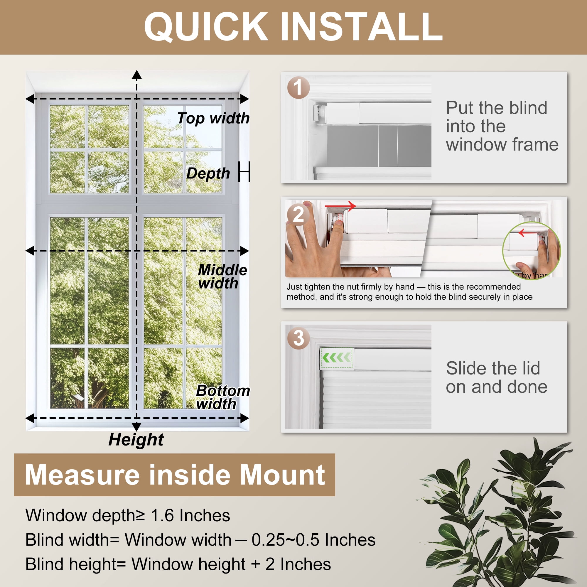 BERISSA No Drill No Tools Cellular Shades Top Down Bottom Up Honeycomb Blinds Blackout Cordless Window Blinds Easy to Install Cellular Shade for Windows,White,41" W x 64" H