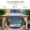 thumbnail image 6 of Vineego 10×10 ft Outdoor Pop Up Gazebo with Mosquito Netting，Double Roof Gazebo with Double Curtains for Backyard, Garden and Patio,Khaki, 6 of 7