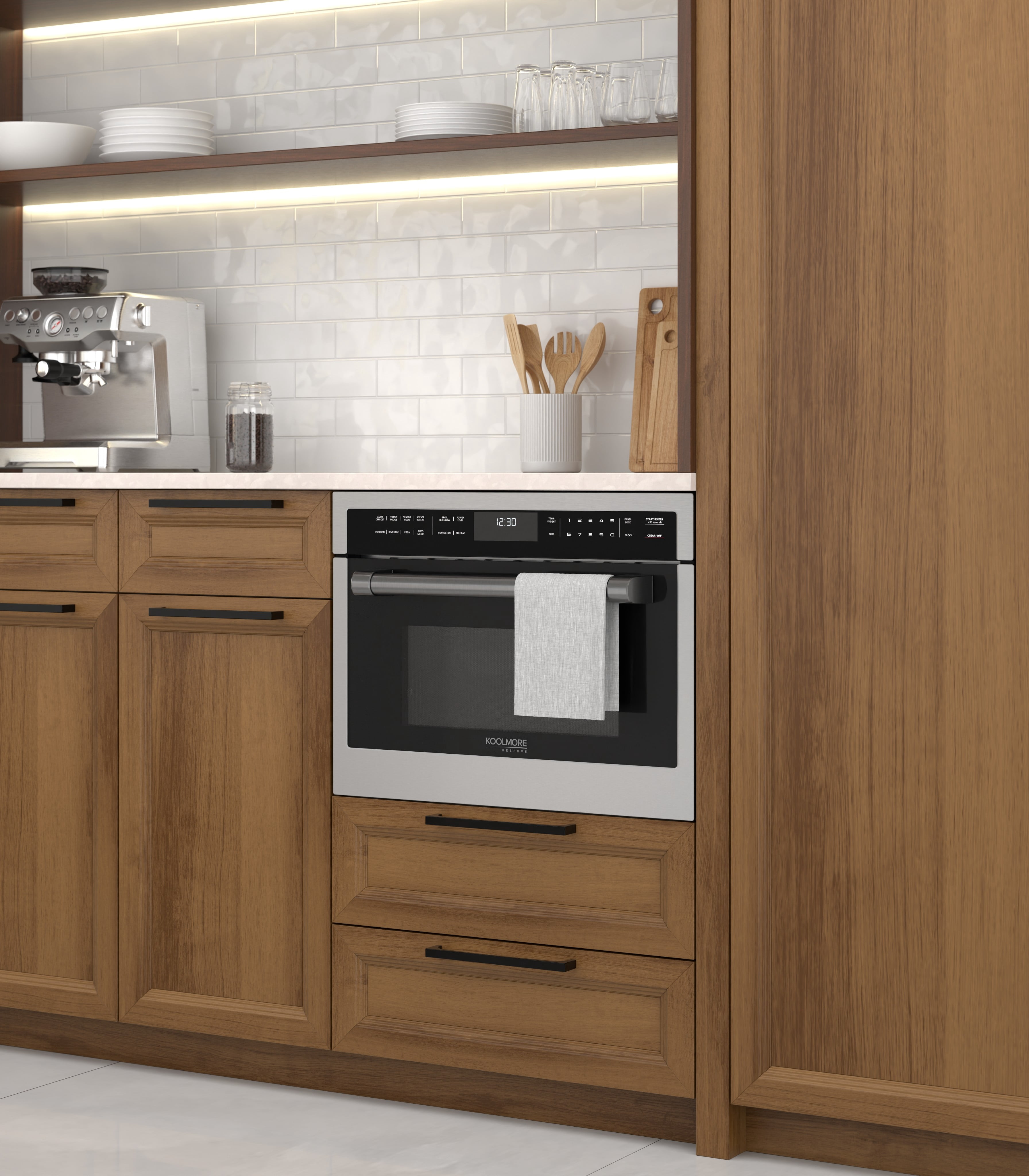 24 In. Black Stainless Steel Built-in Convection Microwave Oven with Speed and Sensor Cooking, 1.6 cu ft