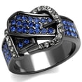 thumbnail image 1 of Women IP Light Black Stainless Steel Ring with Top Grade Crystal in Multi Color - Size 7, 1 of 1