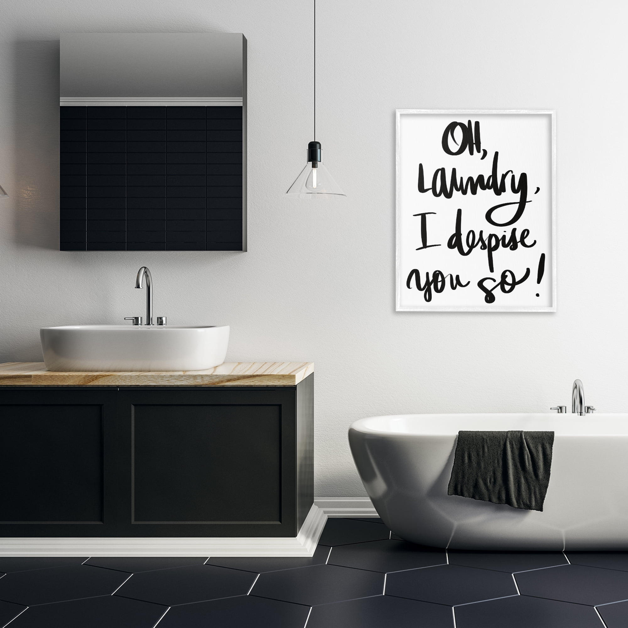 Stupell Industries Laundry I Despise You White Framed Giclee Art, design by SD Graphics Studio