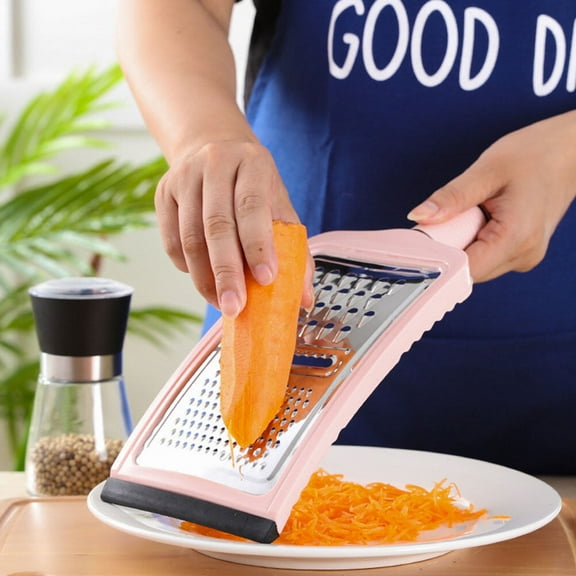 SILENRADAWN 1Pcs Pink Stainless Steel Grater for Vegetable Cutting Multi Function Papaya Shredder 12.6x4.7x2in