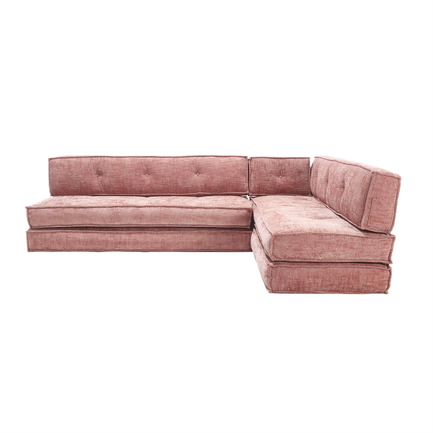 Demi Bonn 78" Versatile Chenille Sectional Sofa with Side Pocket, Modern Couch for Living Room, Customize Layout to Fit Any Space, Pink