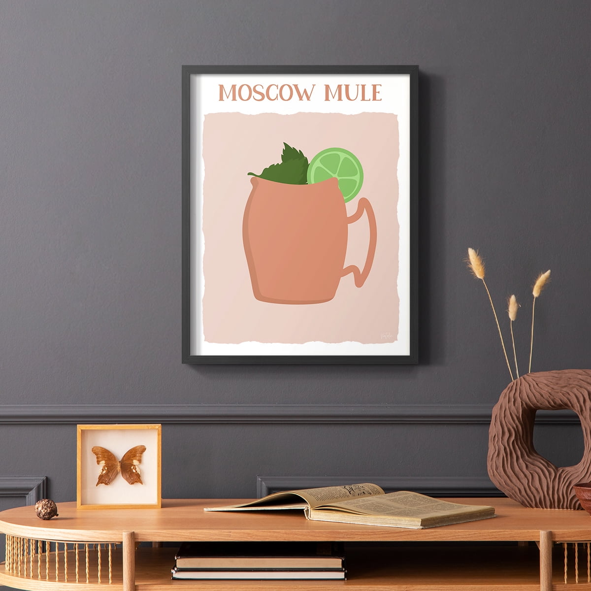 Moscow Mule in Black Solid Wood 11 x 14 Framed Print