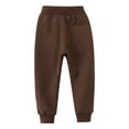 thumbnail image 3 of Tfken Pants For Girls Children Solid Color Joggers Stretch Sweatpants Elastic Waist Brown Trousers Size 3-4 Years, 3 of 3