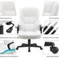 thumbnail image 7 of Lacoo Faux Leather High-Back Executive Office Chair with Lumbar Support, White, 7 of 7