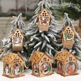 thumbnail image 4 of Bluelans Christmas Snowman Santa LED Light Wood House Hanging Wedding Party Tree Decor, 4 of 7