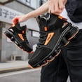thumbnail image 4 of Men'S Breathable High-Top Running Sneakers - Stylish Black Casual ShoesDurable Rubber Sole for All-Day Wear，with Orange Accents, Lace-Up Design, Comfortable Fabric Upper,, 4 of 7