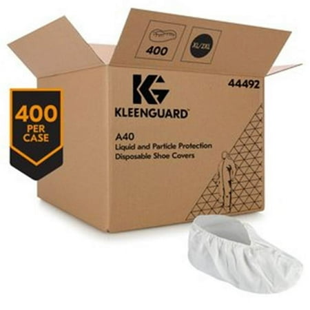 Kimberly-Clark Professional A40 Liquid & Particle Protection Shoe Cover, White - Extra Large - Pack of 400