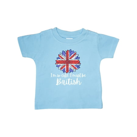 

Inktastic I m So Cute I Must be British Sunflower UK Flag Gift Baby Boy or Baby Girl T-Shirt