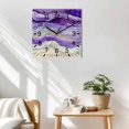 thumbnail image 3 of Purple Coastal Wooden Wall Clock Silent Non Ticking, Summer Beach Nautical Abstract Art Square Wall Clocks Battery Operated, Decor Clock for Home Office, Living Room, Kitchen, 12 Inch, 3 of 9