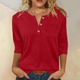 thumbnail image 2 of BUIGTTKLOP Womens Tops 3/4 Length Sleeve Shirts V Neck Loose Casual T Shirts Summer Clothes 2026, 2 of 6