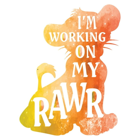 I'm Working on my Rawr Phrase Abstract Design for Nursery Vinyl Decal Wall - Cute and Funny Quote of Simba from Lion King Movie Inspiration for Creative Kid's Bedroom Wall Decoration - 20" x 16"