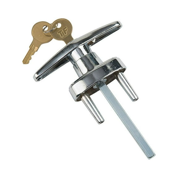 Garage Door Lock T Handle w/2 Keys - Universal Replacement