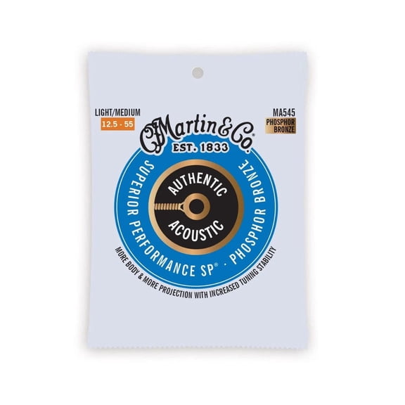 Martin MA545 Authentic Acoustic Bluegrass Guitar Strings, 92/8 Phosphor Bronze