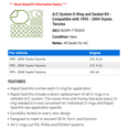 thumbnail image 2 of A/C System O-Ring and Gasket Kit - Compatible with 1995 - 2004 Toyota Tacoma 1996 1997 1998 1999 2000 2001 2002 2003, 2 of 2