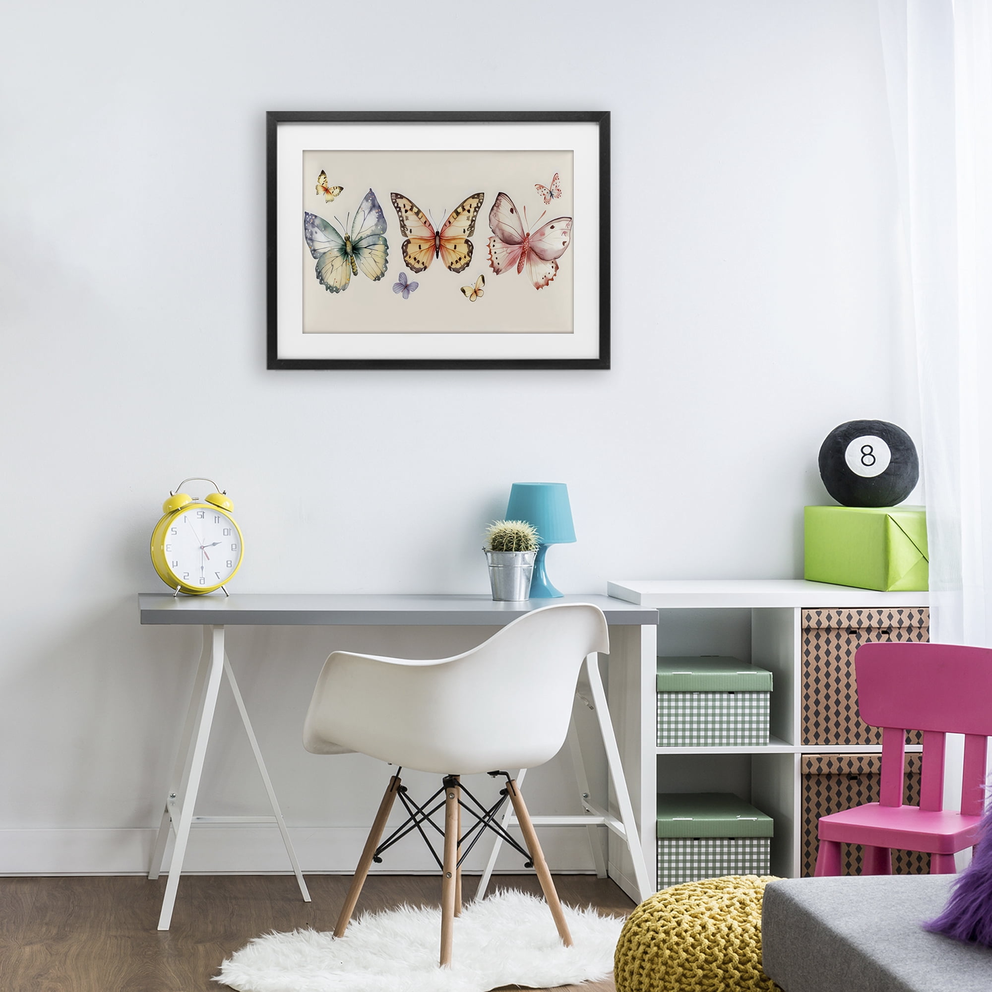 Stupell Industries Graceful Butterfly Trio Black Framed Print Under Glass, design by Creative Studio