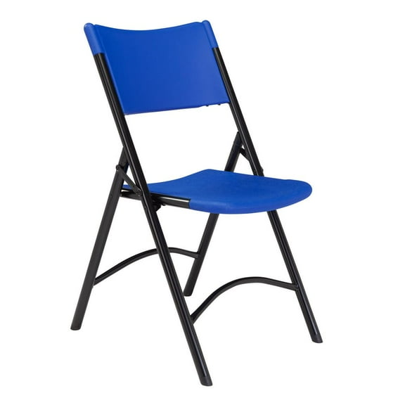NPS 600 Series 32" Modern Plastic Heavy Duty Folding Chair in Blue (Set of 4)