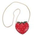thumbnail image 4 of GOOHOCHY Bolso de fresa con cadena para mujer, bandolera con diseño de fresa, con dibujos de frutas, estilo kawaii, color rojo, 4 of 7