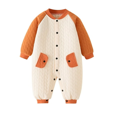 

Baby Jumpsuit Spring And Autumn Winter Warm Clip Cotton Autumn Clothes Baby Thick Crawling Suit Birthday Clothes for Baby Girls Jumpsuit Girls Girls Dress Size 6 Baby Girl Smocked Dresses Clothes for