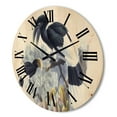 thumbnail image 3 of Designart 'Ancient Bird Illustration I' Traditional Wood Wall Clock, 3 of 5