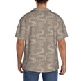 thumbnail image 3 of Lsque Hand Drawn Snake print Men's Cuban Collar Short Sleeve Shirt Summer Beachwear Casual Button Down Fashionable Vacation Leisure Shirt-3X-Large, 3 of 7