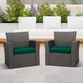 thumbnail image 3 of SSyao Outdoor Patio Furniture Chair Cushions, Set of 2 Square Seat Pads, 20" x 19" Weather-Resistant Cushions for Garden, Porch, Deck, or Balcony Seating, Green, 3 of 5