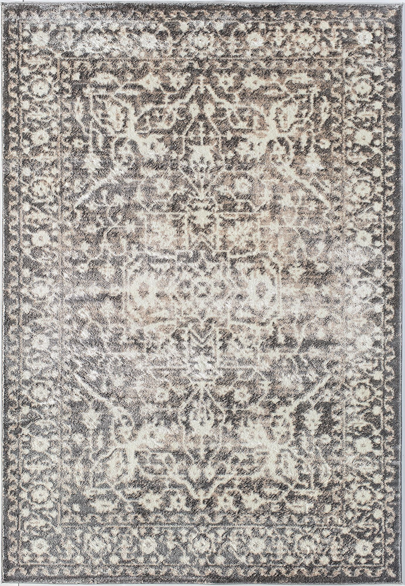 Rugs America Lennox LX20B Stone Oriental Transitional Cream Area Rug, 2'x4'