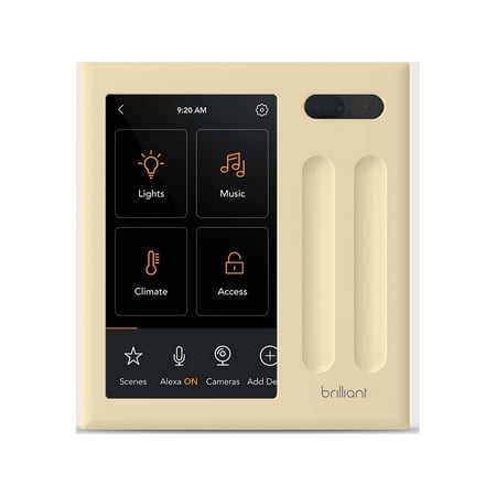 Brilliant - Wi-Fi Smart 2-Switch Home Control Panel with Voice Assistant - White