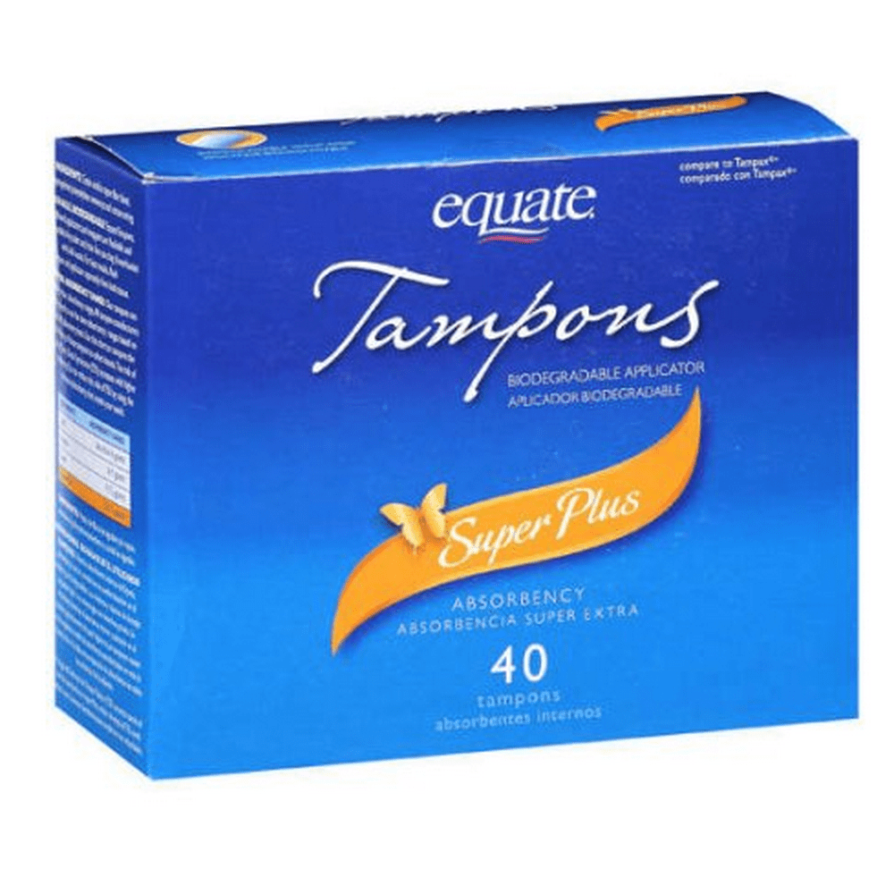 Equate Super Plus Tampons with Biodegradable Applicator, 40 Count