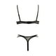 thumbnail image 3 of Gibobby Conjunto de lencería Conjunto de sujetadores sexy súper push-up para mujer, lencería transparente, brasier de encaje y bragas a juego para mujer(Negro, CH), 3 of 5