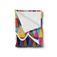 thumbnail image 2 of Hello Summer Soft Flannel Fleece Throw Blanket, Geometrical Tiny Triangles Colorful Cursive and Typographical Composition, Cozy Plush for Indoor and Outdoor Use, 70" x 90", Multicolor, by Ambesonne, 2 of 5