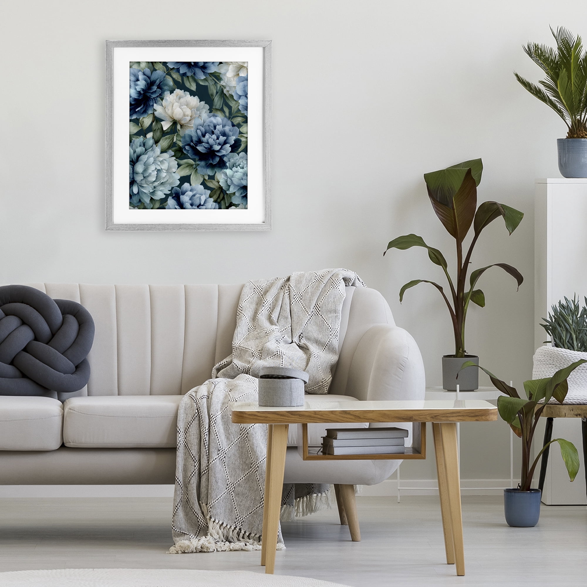 Stupell Industries Blooms On The Vine Gray Framed Print Under Glass, design by Franklyn Gregory