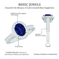thumbnail image 5 of Rosec Jewels Vintage Inspired Ring for Women - Created Blue Sapphire Ring with Diamond Halo, 14K White Gold, US 9.50, 5 of 8