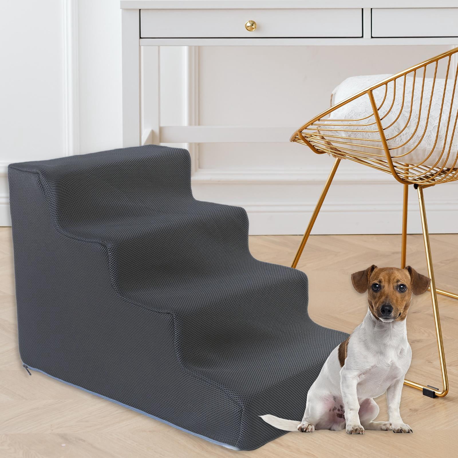 Escalier Pour Chien Amovible Et Lavable - 39x33x29cm, Support 13,6kg - Pour Lit Et Canapé - Petites Races Et Chiens âgés - 3