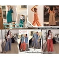 thumbnail image 6 of PUWEI Women's Striped Wide Leg Pants Loose Fit Drawstring Waist Casual Palazzo with Pockets, 6 of 7