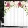 thumbnail image 3 of Ambesonne Floral Shower Curtain, Cartoon Garden Flowers Bloom, 69"Wx70"L, Olive Green White, 3 of 4