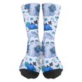 thumbnail image 2 of OIOLOYJM Compression Socks for Women Men Halloween Cute Novelty Printed Crew Socks Winter Funny Strecth Comfy Athletic Yoga Dress Socks for Holiday Gifts, 2-Packs Sky Blue, 2 of 6