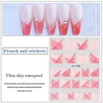 thumbnail image 4 of 6 Sheets 3D French Nail Tip Stickers Decals Self-Adhesive Semi Transparent Gradient Check Pattern Black and White Halo Dyeing Stripe Nails Tips for Women Girls DIY French Nail Tips, 4 of 4