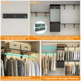 thumbnail image 3 of Homieasy 20" - 96" Wall Mounted Wardrobe with Drawers, 8FT Wardrobe Organizer with 3 Shelf Tower and Hanging Rods, Wardrobe Armoire for Bedroom/Closet, Black, 3 of 9