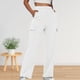 thumbnail image 1 of Pantalones casuales Cintura elástica Ajuste holgado Traje diario de talla grande para mujer Ygjytge Blanco T XL para Mujer, 1 of 6