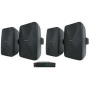 JBL CSA 280Z Commercial Amplifier+(4) Indoor/Outdoor Black Swivel Wall Speakers