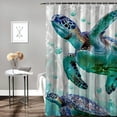 thumbnail image 2 of Orinice  Sea Turtle Shower Curtain for Bathroom, Ocean Sea Green Teal Turtle Fabric Shower Curtains Set, Coastal Beach Nautical Kids Restroom Decor Accessories with Hooks  60x72, 2 of 7