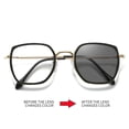 thumbnail image 2 of Gafas de estilo coreano con montura roja, gafas lisas cuadradas lisas anti-azules a la moda, gafas que cambian de color de cara redonda para mujer, 2 of 2