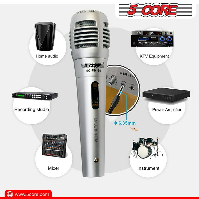 5 CORE Karaoke Microphone Dynamic Vocal Handheld Mic Pair 5 CORE Karaoke Microphone Dynamic Vocal Handheld Mic Pair
