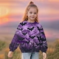 thumbnail image 4 of Odeerbi Toddler Girls Crewneck Sweatshirts Halloween Pullover Sweatshirts 1-12 Years Kids Oversized Sweatshirt Fashion Long Sleeve Pullover Tops Purple, 4 of 8