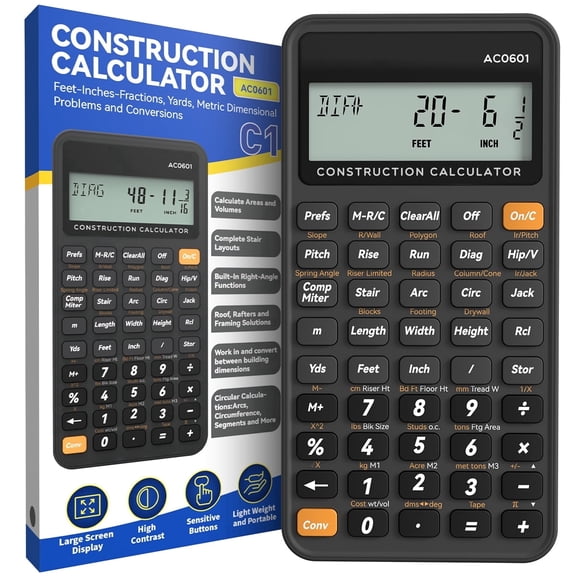 Construction Advanced Construction Math Calculator for Contractors, Estimators, Builders, Framers(without Protective Case)