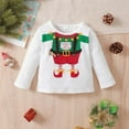 thumbnail image 2 of Kucnuzki 18 Months Baby Boy Winter Tops Baby Boy Coats 24 Months Long Sleeve Santa Prints Pull-Over Swetshirt White, 2 of 5